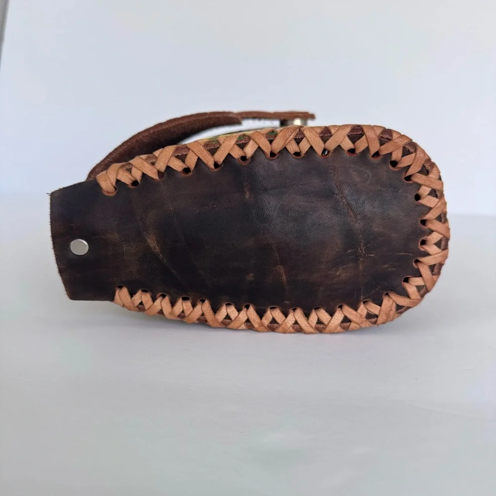 Hand Tooled Leather Floral Shoulder Bag